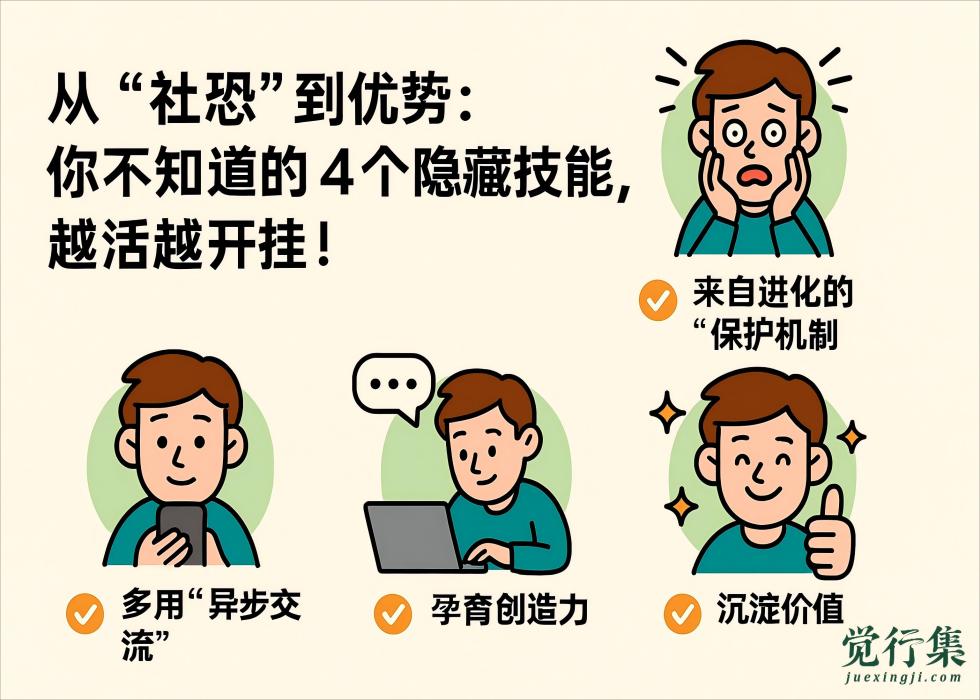 从“社恐”到优势：你不知道的4个隐藏技能，让你越活越开挂！【觉行集juexingji.com】