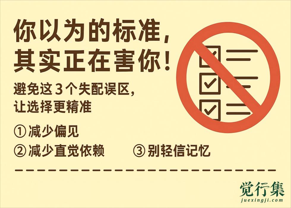 你以为的标准，其实正在害你！避免这3个失配误区，让选择更精准