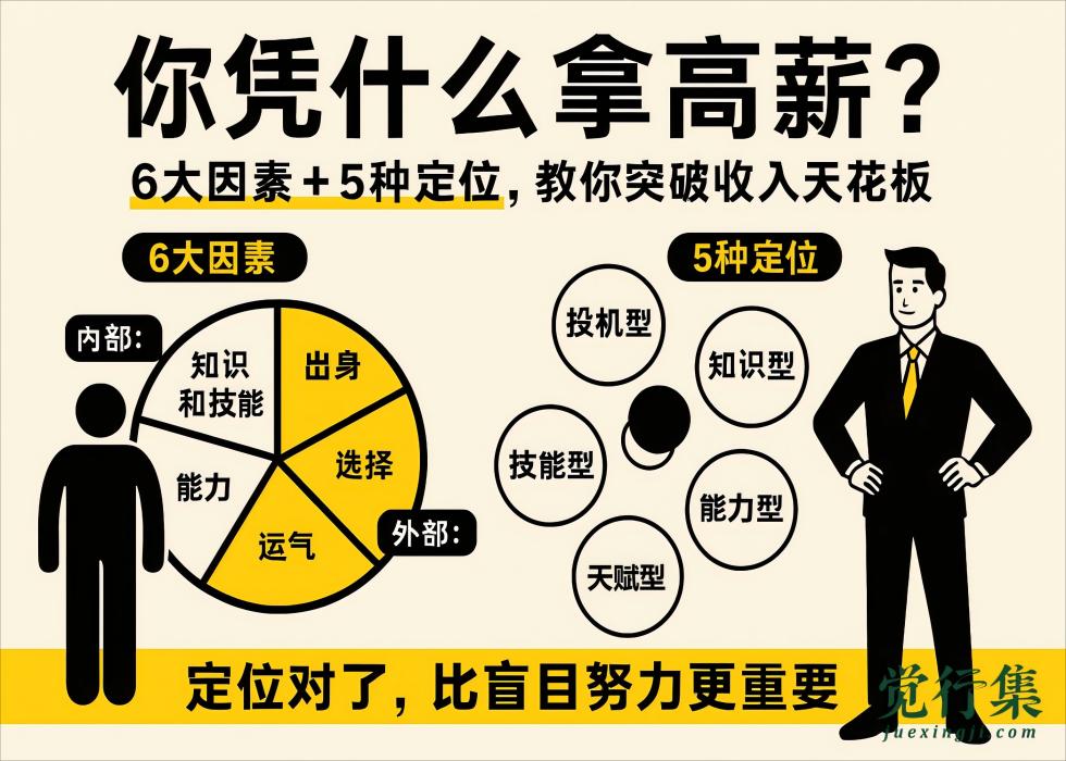 你凭什么拿高薪？6大因素+5种定位，教你突破收入天花板