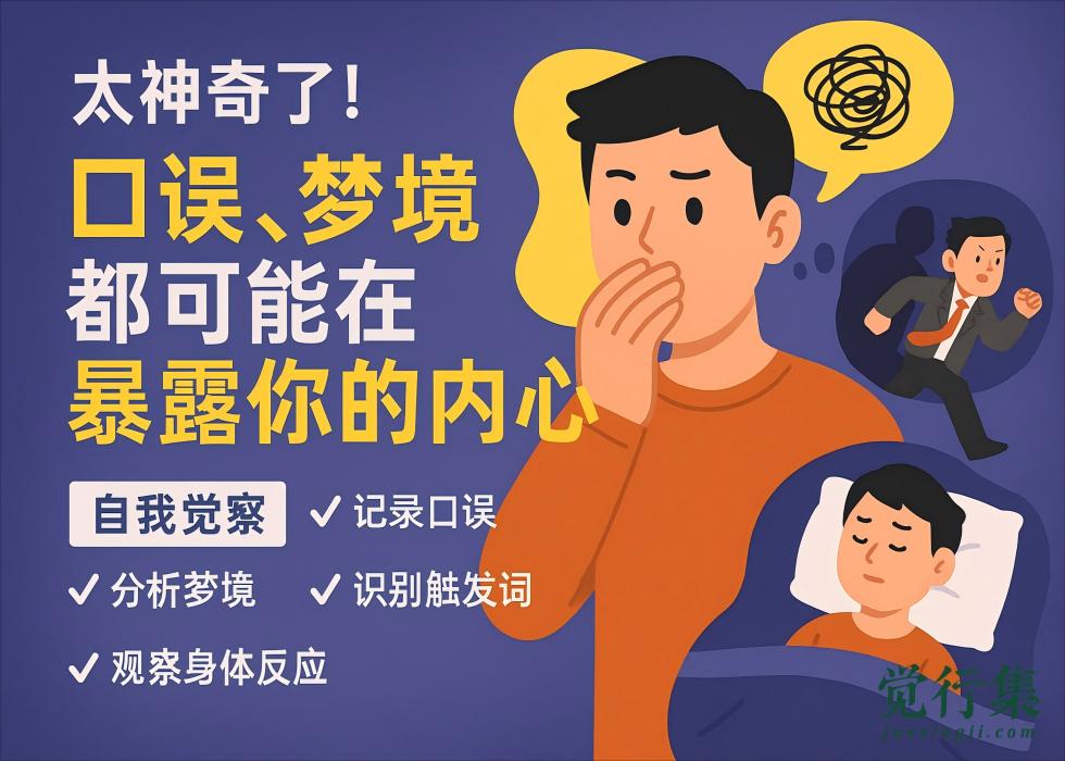 太神奇了！原来口误、梦境都在暴露你的内心秘密，心理学家教你这样自我觉察【觉行集juexingji.com】