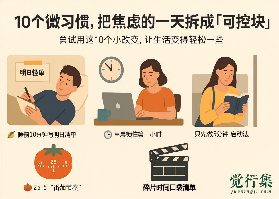 我用10个微习惯，把焦虑的一天拆成了“可控块”【觉行集juexingji.com】