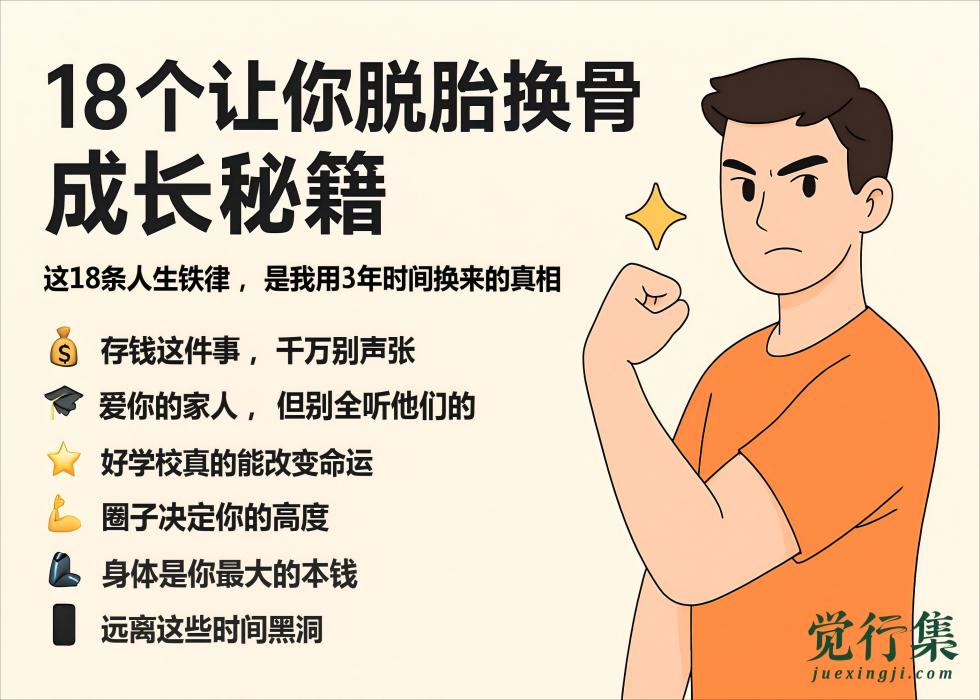 清醒的人都在偷偷执行！18个让你脱胎换骨的“成长秘籍”【觉行集juexingji.com】