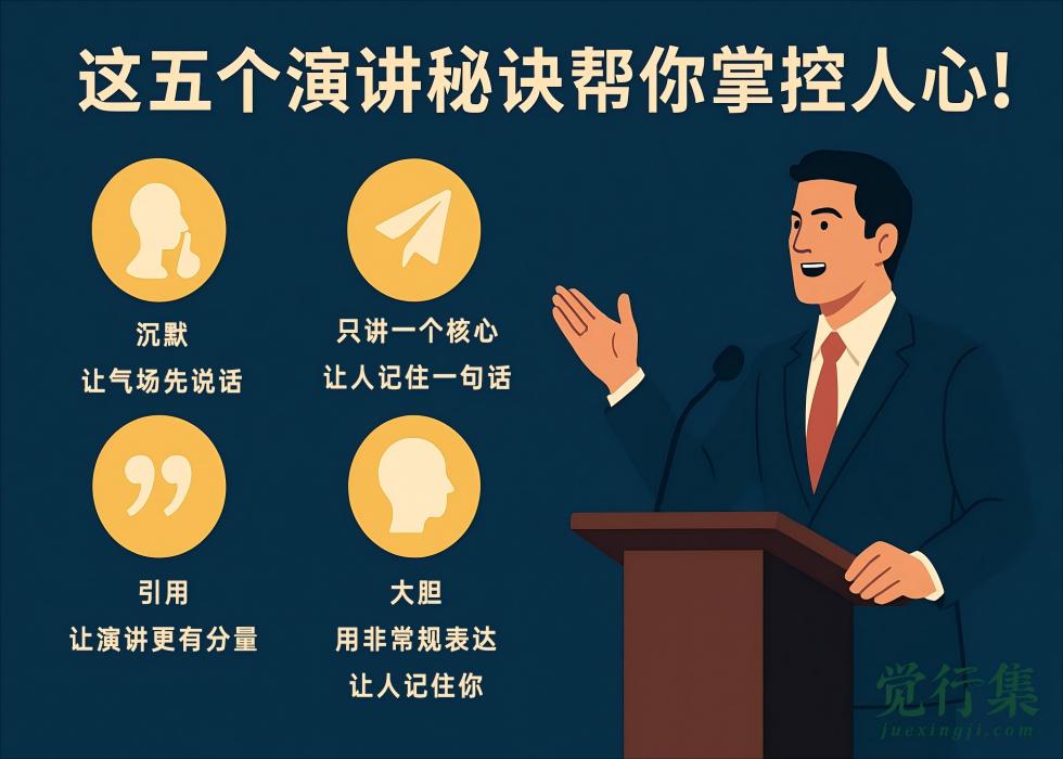 这五个演讲秘诀帮你掌控人心！【觉行集juexingji.com】