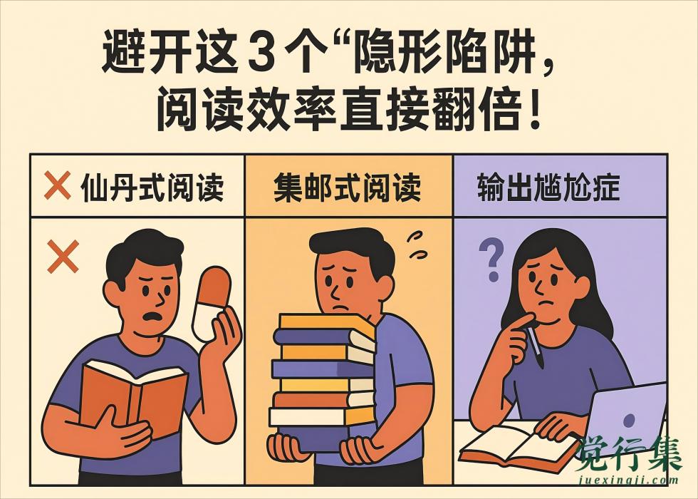 为什么你越读书越焦虑？避开这3个“隐形陷阱”，阅读效率直接翻倍！【觉行集juexingji.com】