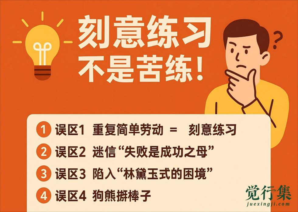刻意练习不是苦练！普通人最容易掉进的4个陷阱，你中了几个？【觉行集juexingji.com
