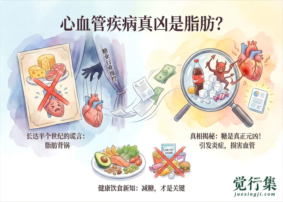 心血管疾病真凶是脂肪？揭秘美国制糖业如何误导全球！【觉行集juexingji.com】