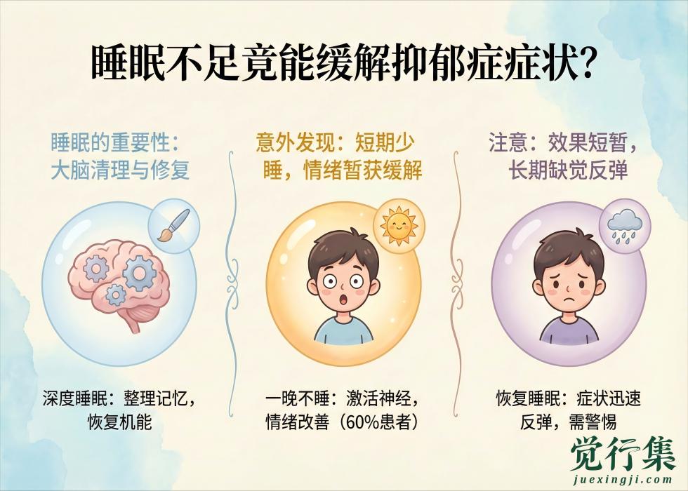 睡眠不足竟能缓解抑郁症症状？你了解过吗？【觉行集juexingji.com】