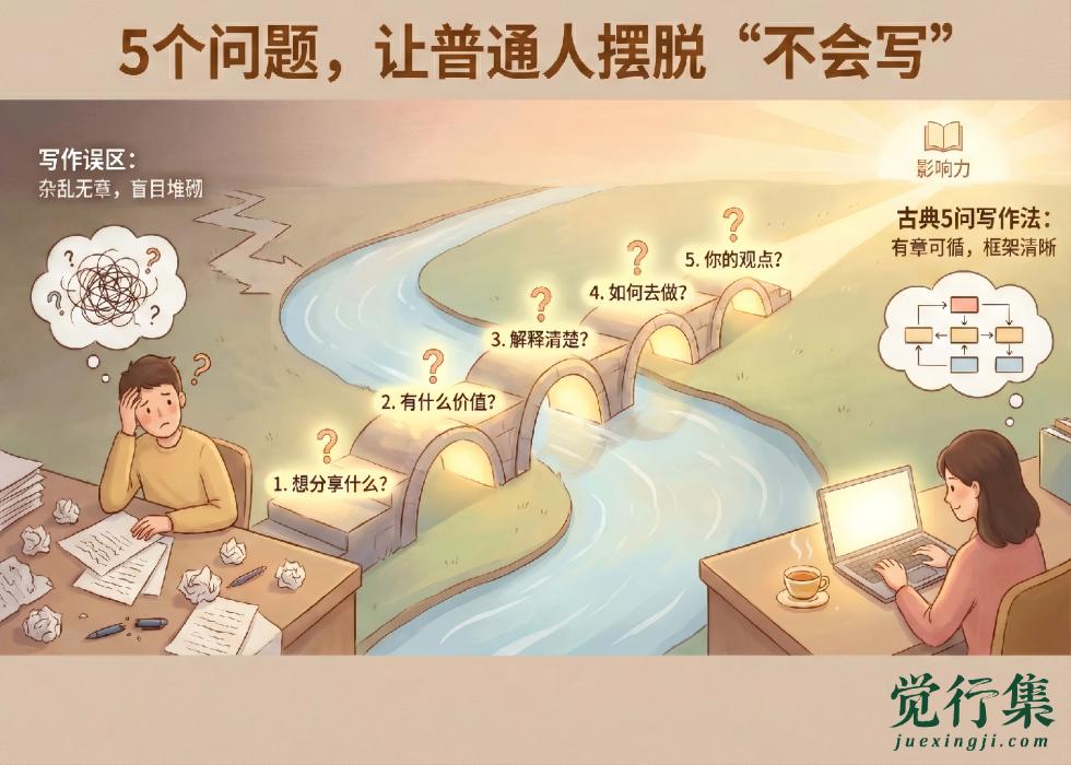 5个问题，让普通人摆脱“不会写”，轻松写出有影响力的文章【觉行集juexingji.com】