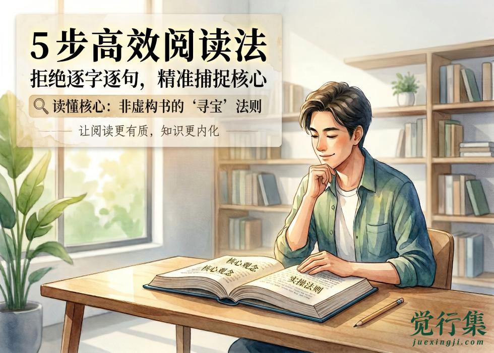 读非虚构书太费时间？ceo亲授5步读法，半小时吃透核心【觉行集juexingji.com】
