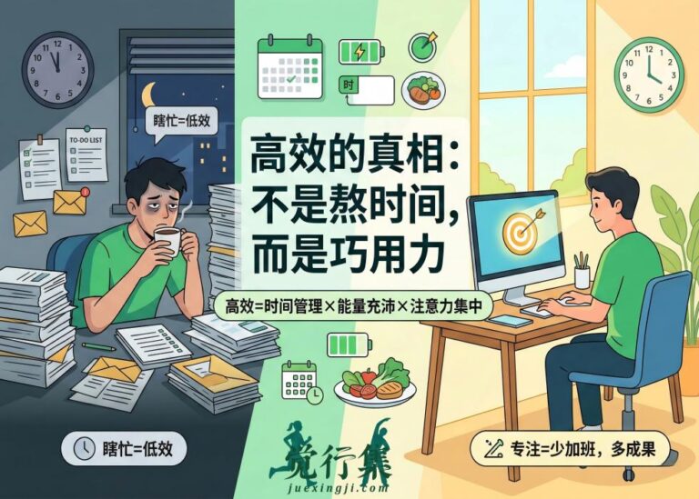 职场瞎忙内耗？效率大神亲授：3个核心，告别加班还能提前下班【觉行集juexingji.com】